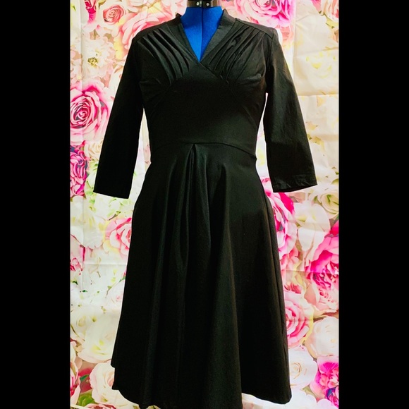 50s style Black Cocktail Dress - Picture 2 of 5